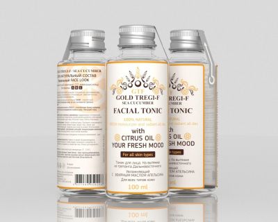 ТОНИК ДЛЯ ЛИЦА  «АПЕЛЬСИН» GOLD  TREGI-F  SEA  CUCUMBER  FACIAL TONIC
